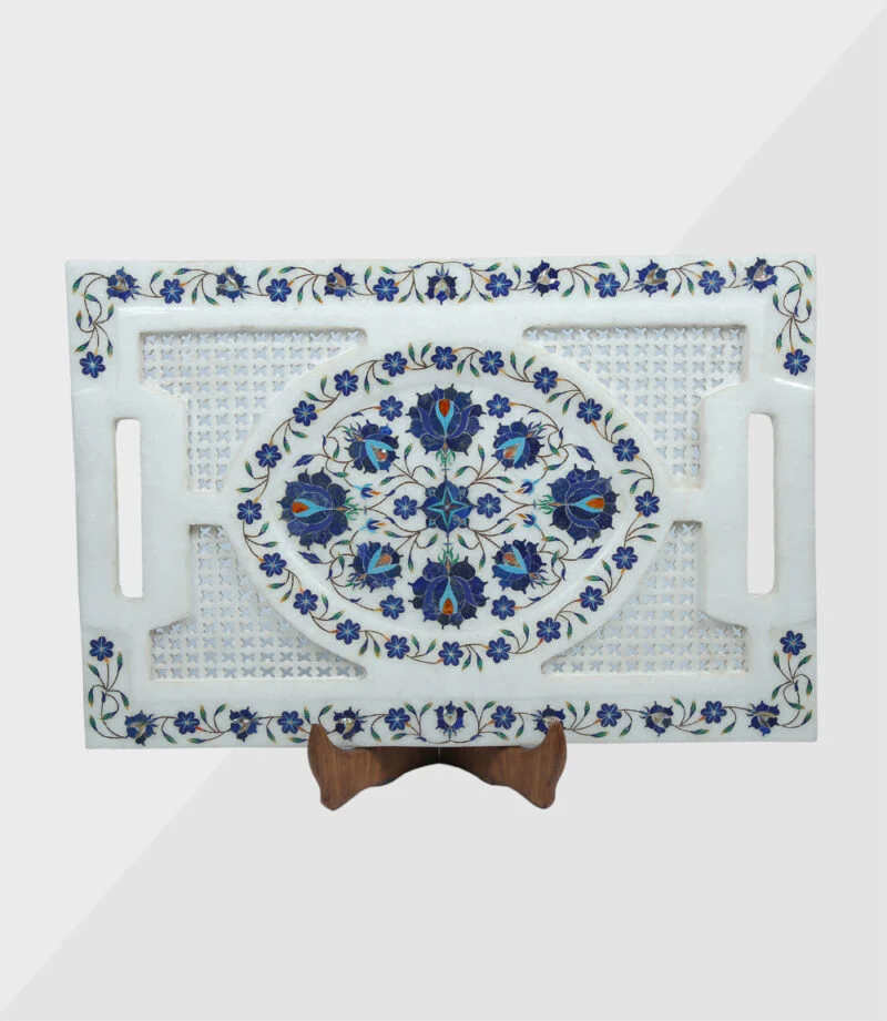 White-marble-inlay-plate-tray White Marble Inlay Plate