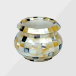 Marble Inlay Candle Votive Or Flower Pot