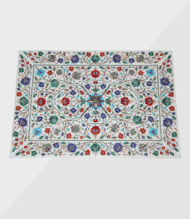 marble-inlay-plate-tray White Marble Inlay Plate