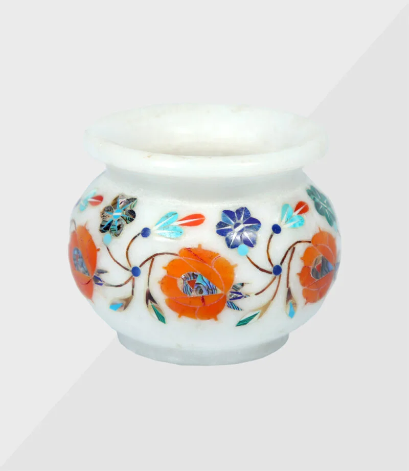 white-marble-inlay-candle-votive-flower-pot White Marble Inlay Candle Votive Or Flower Pot