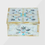 White Marble Inlay Jewellery Box